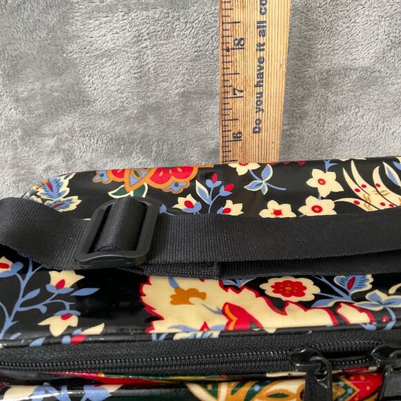 Vera Bradley Mini Cooler Floral Black Insulated Coated Lunch Bag Sack Zipper - Picture 13 of 15